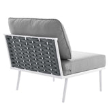 Stance 8 Piece Outdoor Patio Aluminum Sectional Sofa Set White Gray EEI-5757-WHI-GRY