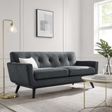 Modway Furniture Engage Herringbone Fabric Loveseat XRXT Charcoal EEI-5759-CHA