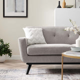 Modway Furniture Engage Herringbone Fabric Loveseat XRXT Light Gray EEI-5759-LGR