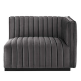 Modway Furniture Conjure Channel Tufted Performance Velvet Loveseat XRXT Black Gray EEI-5764-BLK-GRY