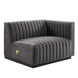 Modway Furniture Conjure Channel Tufted Performance Velvet Loveseat XRXT Black Gray EEI-5764-BLK-GRY
