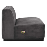 Modway Furniture Conjure Channel Tufted Performance Velvet Sofa XRXT Black Gray EEI-5765-BLK-GRY