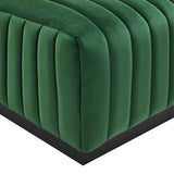 Modway Furniture Conjure Channel Tufted Performance Velvet 4-Piece Sectional XRXT Black Emerald EEI-5766-BLK-EME
