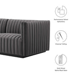 Modway Furniture Conjure Channel Tufted Performance Velvet 6-Piece Sectional XRXT Black Gray EEI-5768-BLK-GRY