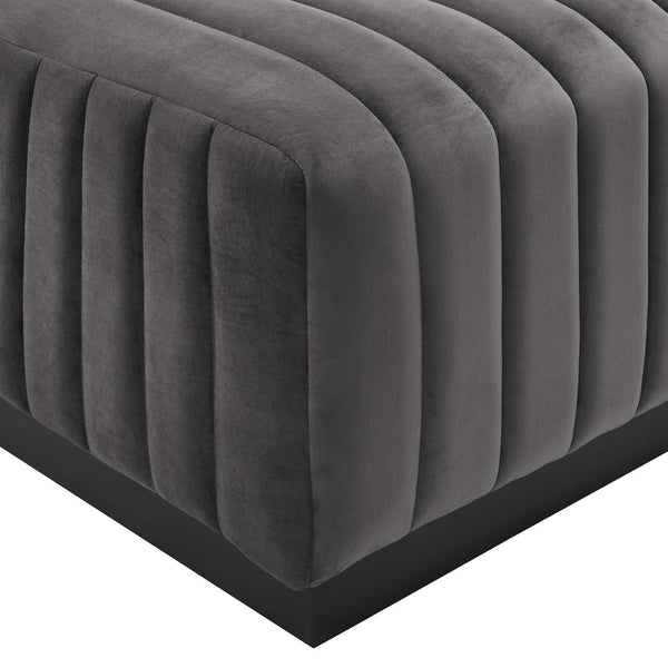 Modway Furniture Conjure Channel Tufted Performance Velvet 6-Piece Sectional XRXT Black Gray EEI-5768-BLK-GRY