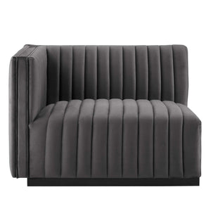 Modway Furniture Conjure Channel Tufted Performance Velvet 6-Piece Sectional XRXT Black Gray EEI-5768-BLK-GRY