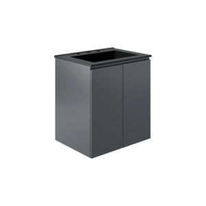 Modway Furniture Bryn 24" Wall-Mount Bathroom Vanity XRXT Gray Black EEI-5777-GRY-BLK