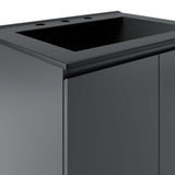 Modway Furniture Bryn 24" Wall-Mount Bathroom Vanity XRXT Gray Black EEI-5777-GRY-BLK