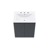 Modway Furniture Bryn 24" Wall-Mount Bathroom Vanity XRXT Gray White EEI-5777-GRY-WHI