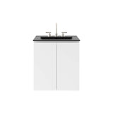 Modway Furniture Bryn 24" Wall-Mount Bathroom Vanity XRXT White Black EEI-5777-WHI-BLK