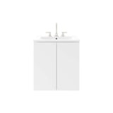 Modway Furniture Bryn 24" Wall-Mount Bathroom Vanity XRXT White White EEI-5777-WHI-WHI