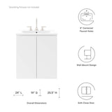 Modway Furniture Bryn 24" Wall-Mount Bathroom Vanity XRXT White White EEI-5777-WHI-WHI