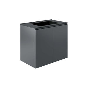 Modway Furniture Bryn 30" Wall-Mount Bathroom Vanity XRXT Gray Black EEI-5778-GRY-BLK