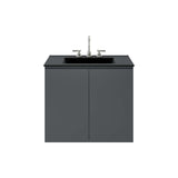 Modway Furniture Bryn 30" Wall-Mount Bathroom Vanity XRXT Gray Black EEI-5778-GRY-BLK