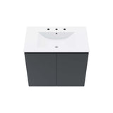 Modway Furniture Bryn 30" Wall-Mount Bathroom Vanity XRXT Gray White EEI-5778-GRY-WHI