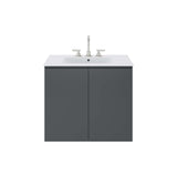 Modway Furniture Bryn 30" Wall-Mount Bathroom Vanity XRXT Gray White EEI-5778-GRY-WHI