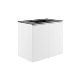 Modway Furniture Bryn 30" Wall-Mount Bathroom Vanity XRXT White Black EEI-5778-WHI-BLK