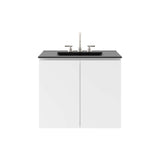 Modway Furniture Bryn 30" Wall-Mount Bathroom Vanity XRXT White Black EEI-5778-WHI-BLK