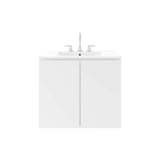 Modway Furniture Bryn 30" Wall-Mount Bathroom Vanity XRXT White White EEI-5778-WHI-WHI