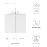 Modway Furniture Bryn 30" Wall-Mount Bathroom Vanity XRXT White White EEI-5778-WHI-WHI