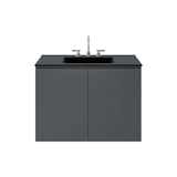 Modway Furniture Bryn 36" Wall-Mount Bathroom Vanity XRXT Gray Black EEI-5779-GRY-BLK