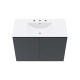 Modway Furniture Bryn 36" Wall-Mount Bathroom Vanity XRXT Gray White EEI-5779-GRY-WHI