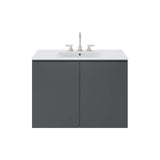 Modway Furniture Bryn 36" Wall-Mount Bathroom Vanity XRXT Gray White EEI-5779-GRY-WHI