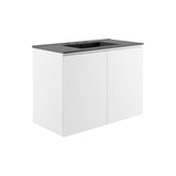 Modway Furniture Bryn 36" Wall-Mount Bathroom Vanity XRXT White Black EEI-5779-WHI-BLK