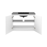 Modway Furniture Bryn 36" Wall-Mount Bathroom Vanity XRXT White Black EEI-5779-WHI-BLK