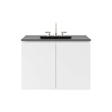 Modway Furniture Bryn 36" Wall-Mount Bathroom Vanity XRXT White Black EEI-5779-WHI-BLK