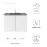 Modway Furniture Bryn 36" Wall-Mount Bathroom Vanity XRXT White Black EEI-5779-WHI-BLK