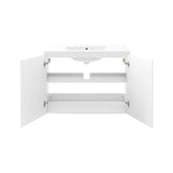 Modway Furniture Bryn 36" Wall-Mount Bathroom Vanity XRXT White White EEI-5779-WHI-WHI