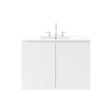 Modway Furniture Bryn 36" Wall-Mount Bathroom Vanity XRXT White White EEI-5779-WHI-WHI