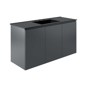 Modway Furniture Bryn 48" Wall-Mount Bathroom Vanity XRXT Gray Black EEI-5780-GRY-BLK