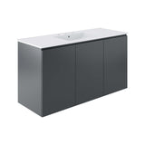 Modway Furniture Bryn 48" Wall-Mount Bathroom Vanity XRXT Gray White EEI-5780-GRY-WHI