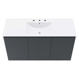 Modway Furniture Bryn 48" Wall-Mount Bathroom Vanity XRXT Gray White EEI-5780-GRY-WHI