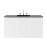 Modway Furniture Bryn 48" Wall-Mount Bathroom Vanity XRXT White Black EEI-5780-WHI-BLK