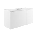 Modway Furniture Bryn 48" Wall-Mount Bathroom Vanity XRXT White White EEI-5780-WHI-WHI