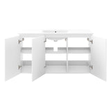 Modway Furniture Bryn 48" Wall-Mount Bathroom Vanity XRXT White White EEI-5780-WHI-WHI