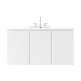 Modway Furniture Bryn 48" Wall-Mount Bathroom Vanity XRXT White White EEI-5780-WHI-WHI