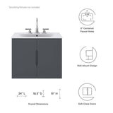 Modway Furniture Vitality 24" Bathroom Vanity XRXT Gray White EEI-5782-GRY-WHI