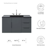 Modway Furniture Vitality 36" Bathroom Vanity XRXT Gray Black EEI-5783-GRY-BLK