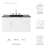 Modway Furniture Vitality 36" Bathroom Vanity XRXT White Black EEI-5783-WHI-BLK