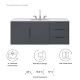 Modway Furniture Vitality 48" Single Sink Bathroom Vanity XRXT Gray White EEI-5784-GRY-WHI
