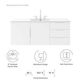 Modway Furniture Vitality 48" Single Sink Bathroom Vanity XRXT White White EEI-5784-WHI-WHI