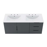 Modway Furniture Vitality 48" Double Sink Bathroom Vanity XRXT Gray White EEI-5785-GRY-WHI