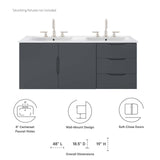 Modway Furniture Vitality 48" Double Sink Bathroom Vanity XRXT Gray White EEI-5785-GRY-WHI