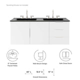 Modway Furniture Vitality 48" Double Sink Bathroom Vanity XRXT White Black EEI-5785-WHI-BLK