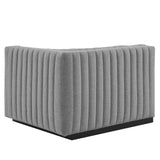 Modway Furniture Conjure Channel Tufted Upholstered Fabric Sofa XRXT Black Light Gray EEI-5787-BLK-LGR