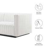 Modway Furniture Conjure Channel Tufted Upholstered Fabric Sofa XRXT Black White EEI-5787-BLK-WHI